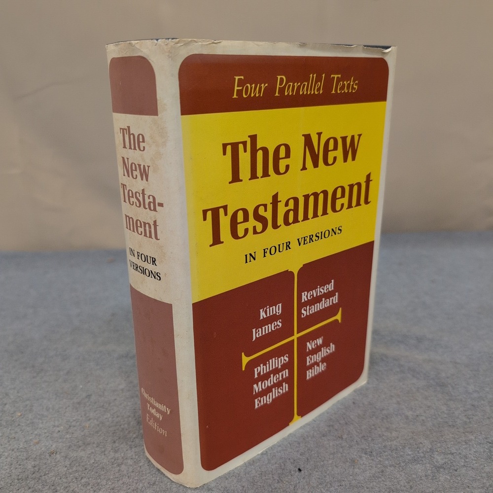 The New Testament In Four Versions Parallel Texts KJV RSV Phillips NEB 1965 VG - Picture 1 of 2